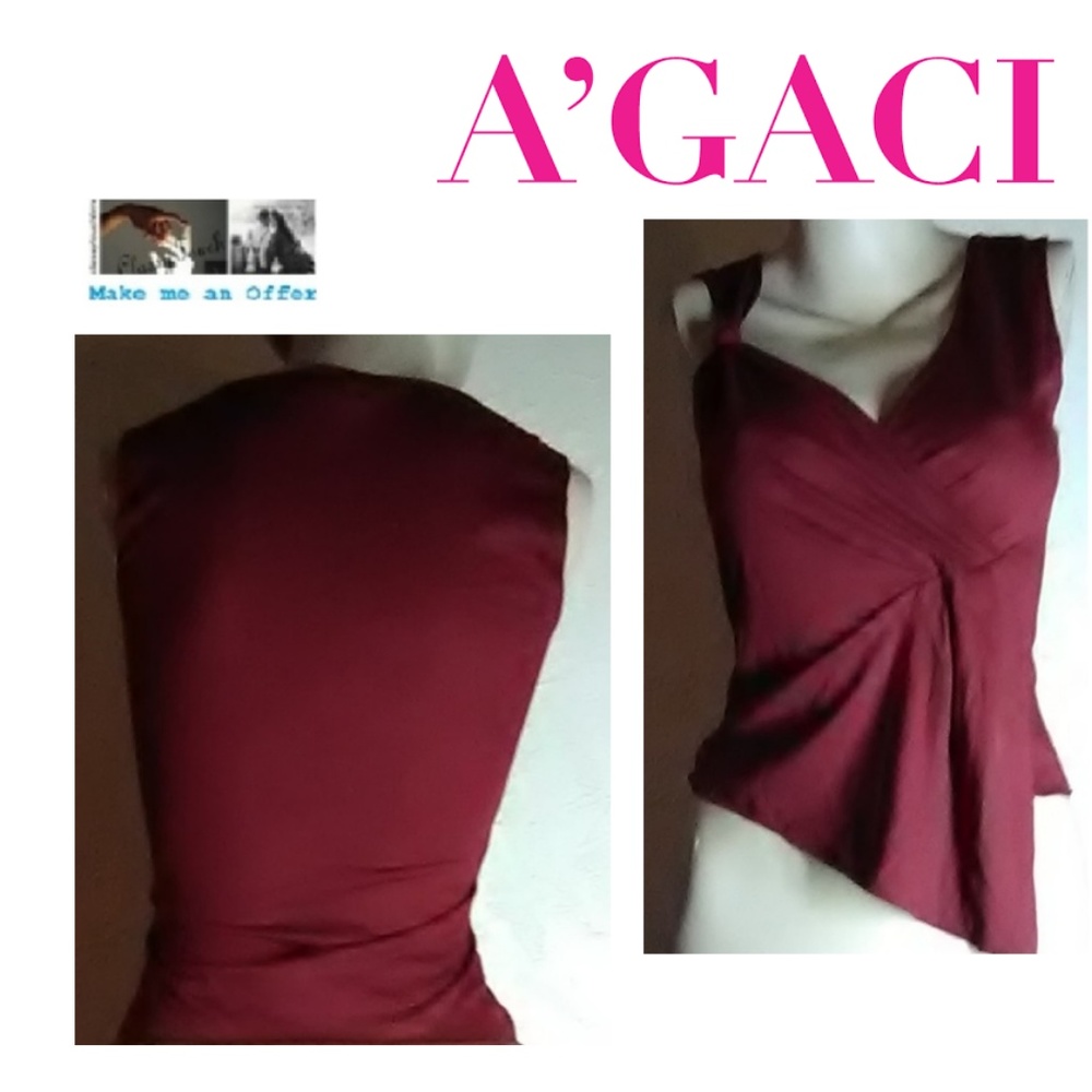 A gaci Too Cranberry Knit Sexy Top Size M
